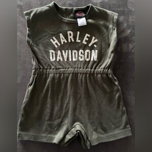 Harley-Davidson Green Romper with Logo 12-18 more months